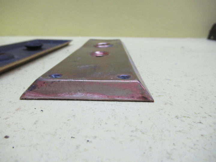 Antique Brass Door Plate with Rectangle Belvedered Edge 215L x 65W x 7D