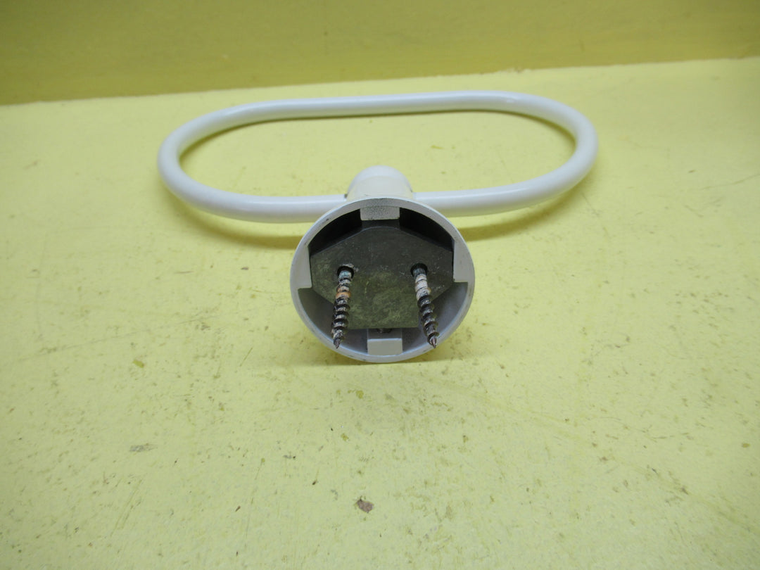 White Enamel Towel Holder with Gold Band 140H x 197W x 75D