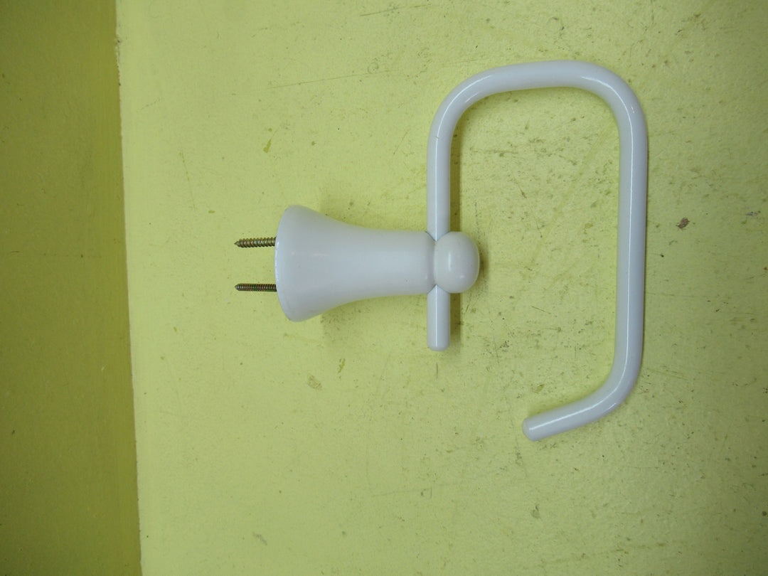 White Enamel Toilet Roll Holder with Gold Band 110L x 145W x 75D