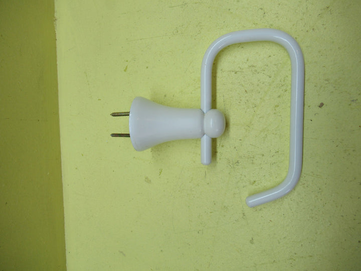 White Enamel Toilet Roll Holder with Gold Band 110L x 145W x 75D