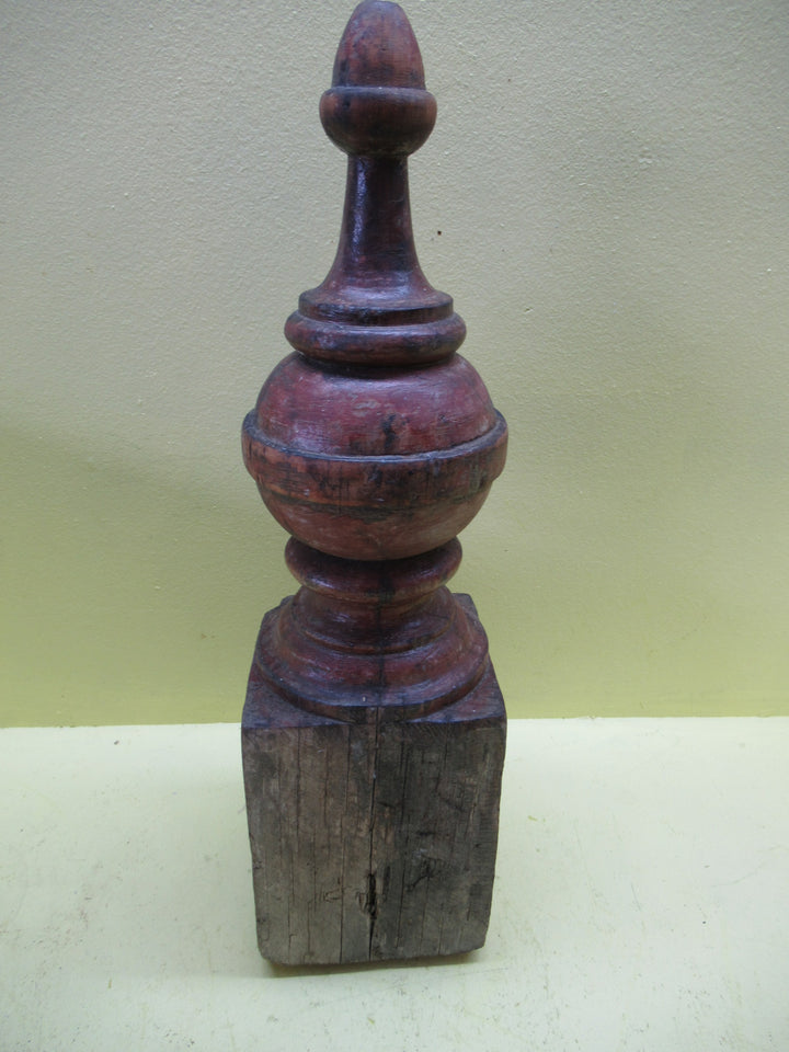 Wooden Finial Globe Shape Turned Stair Top Newel