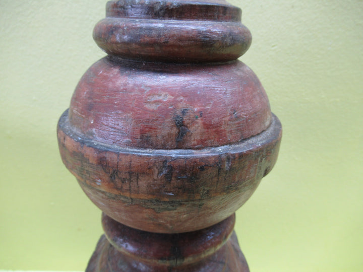 Wooden Finial Globe Shape Turned Stair Top Newel
