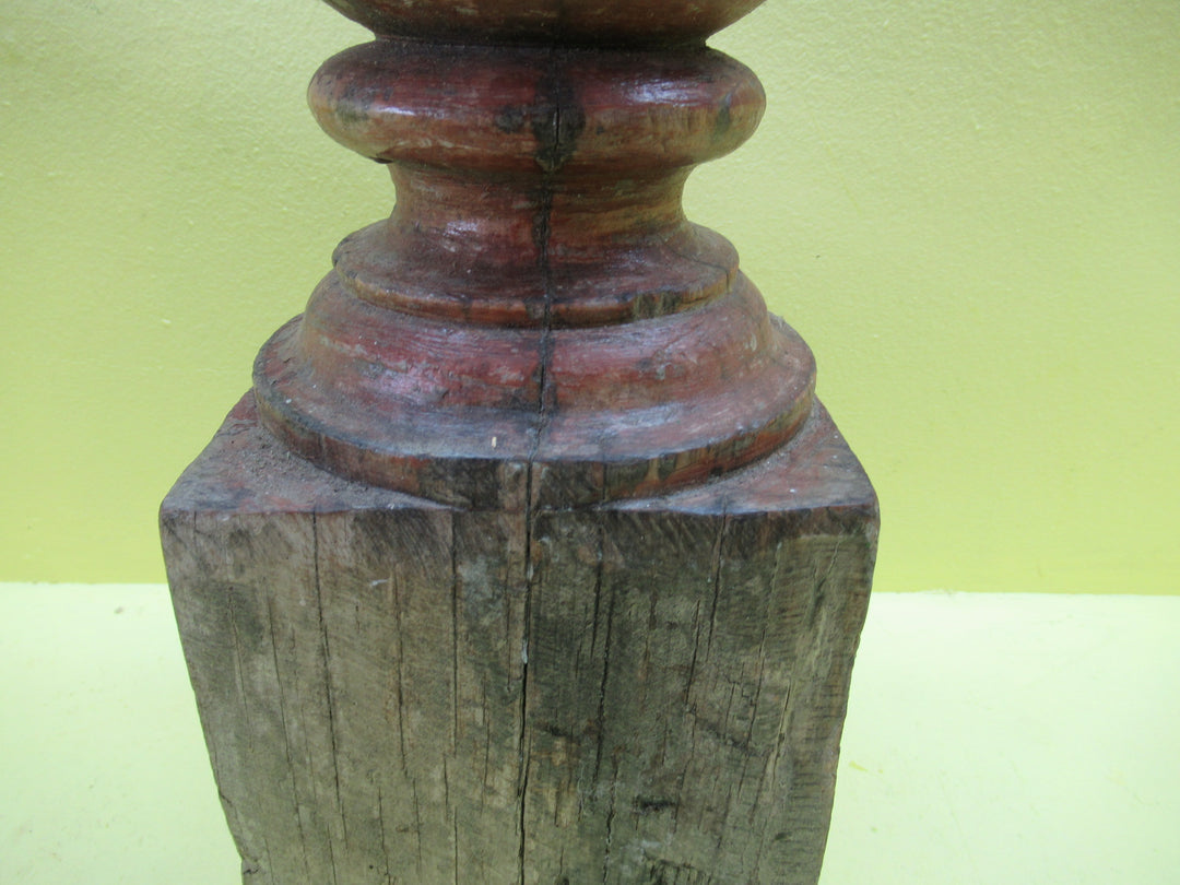Wooden Finial Globe Shape Turned Stair Top Newel