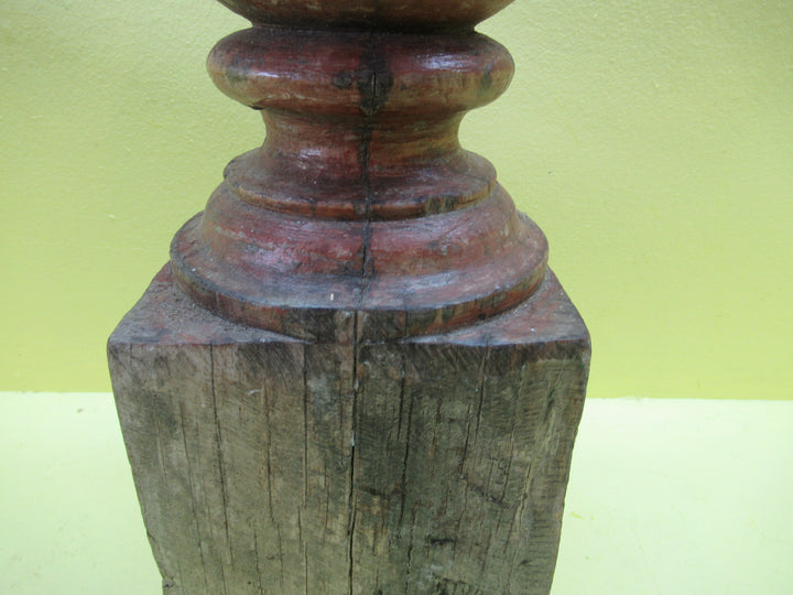 Wooden Finial Globe Shape Turned Stair Top Newel