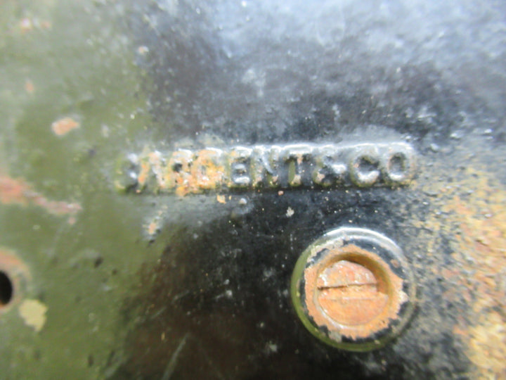 Ornate Cast Iron Rim Lock from Sargetn & Co with Brass Thumb Pull and Screws 89-98H x 145W x 25D
