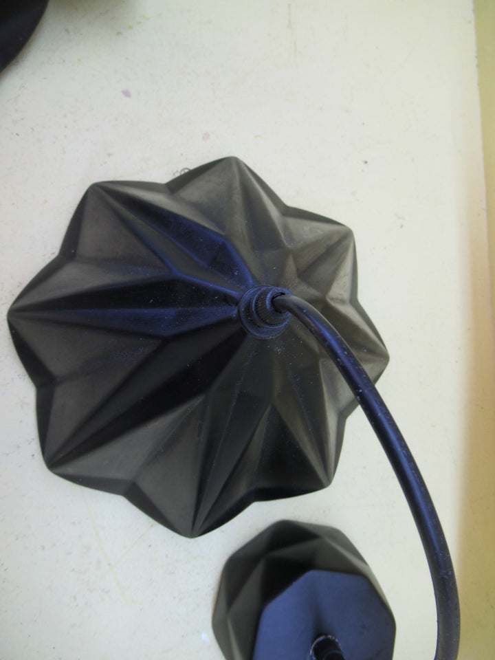 Black Folded Handkerchief Porcelain Celing Pendant Light 58H x 120-250Dia