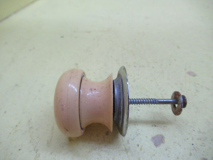 White/Chrome Plastic Knob Cabinet Handle 26-35 Dia x 30H