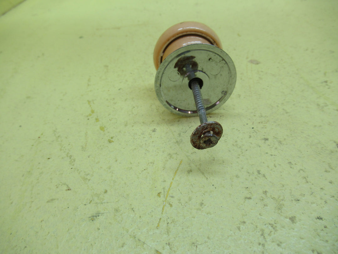 White/Chrome Plastic Knob Cabinet Handle 26-35 Dia x 30H