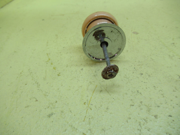 White/Chrome Plastic Knob Cabinet Handle 26-35 Dia x 30H