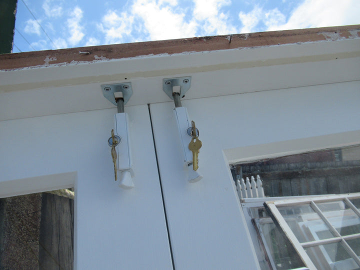 Native Timber 3 Lite French Doors with Side lites, Art Deco Hardware & Keys 2025H x 3145W x 135D