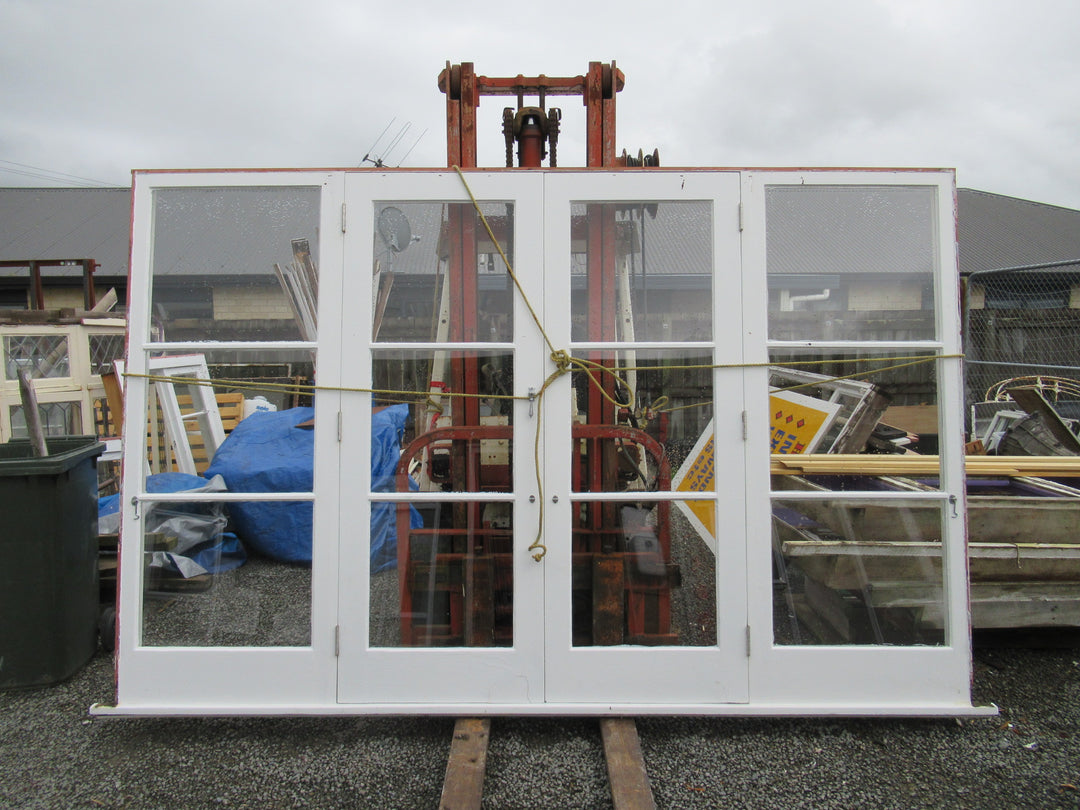 Native Timber 3 Lite French Doors with Side lites, Art Deco Hardware & Keys 2025H x 3145W x 135D