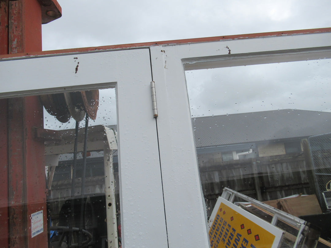 Native Timber 3 Lite French Doors with Side lites, Art Deco Hardware & Keys 2025H x 3145W x 135D