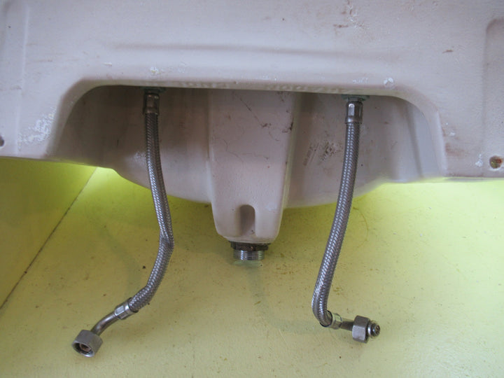 Doulton Porcelain Basin & Pedestaal with Tapware 260H x 560H x 470D/Pedestal  650H x 160W x 120D