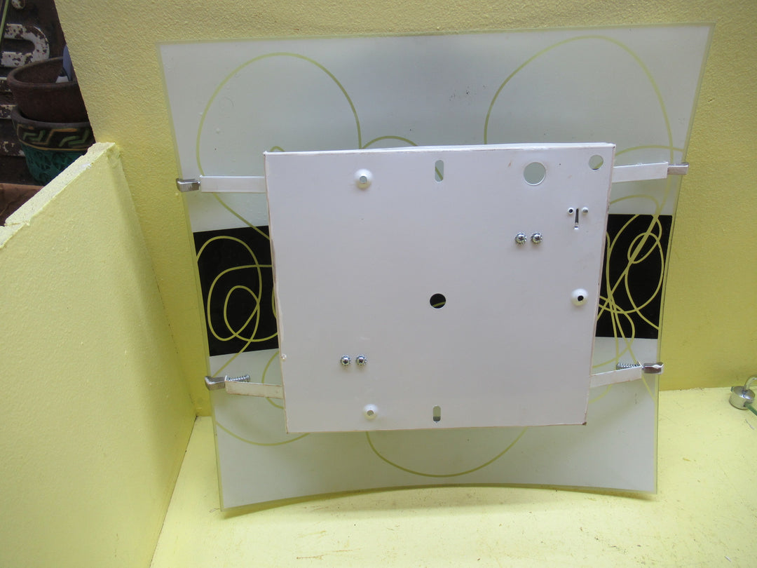 Square Stripped Squidley Design in Black & White Ceiling Light 390mmSq