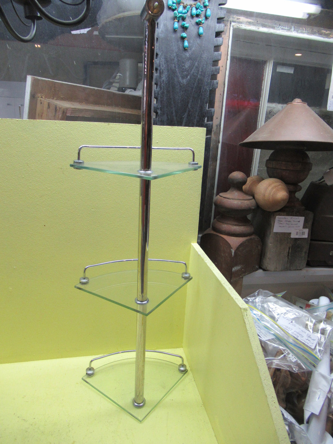 Stainless Steel & Glass 3 Tier Shower Stand 760H x 190W x 190D