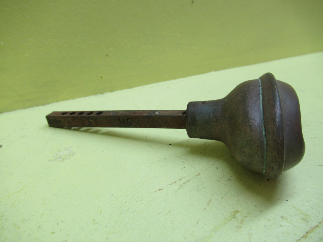 Hollow Antique Copper Knob Handle with Invert Ribbed with Oval Detail 70L x 43W x 48H