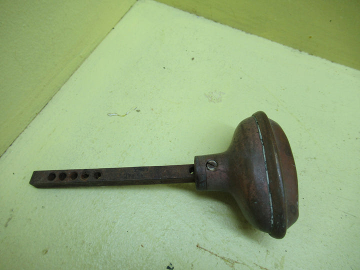 Hollow Antique Copper Knob Handle with Invert Ribbed with Oval Detail 70L x 43W x 48H