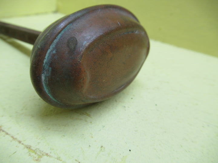 Hollow Antique Copper Knob Handle with Invert Ribbed with Oval Detail 70L x 43W x 48H