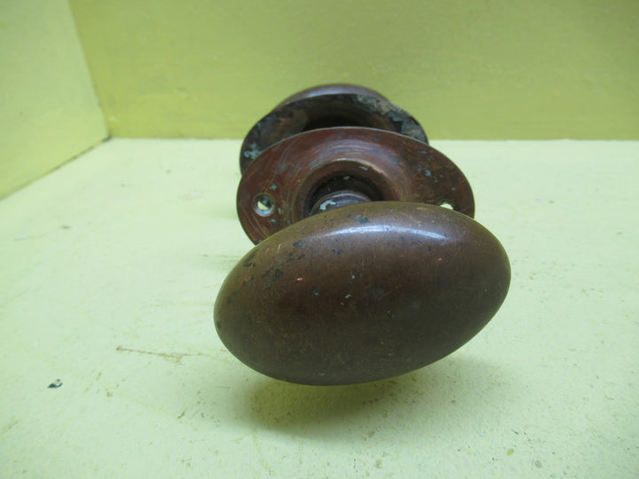 Solid Oval Brass Knob with 1 & 2 Oval Rosse Plates 45-98W x 60H/Plates 73L x 48W