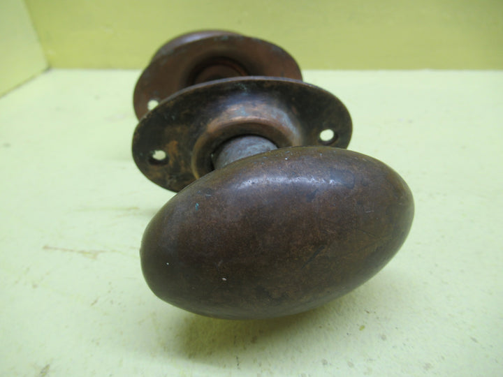 Solid Oval Brass Knob with 1 & 2 Oval Rosse Plates 45-98W x 60H/Plates 73L x 48W