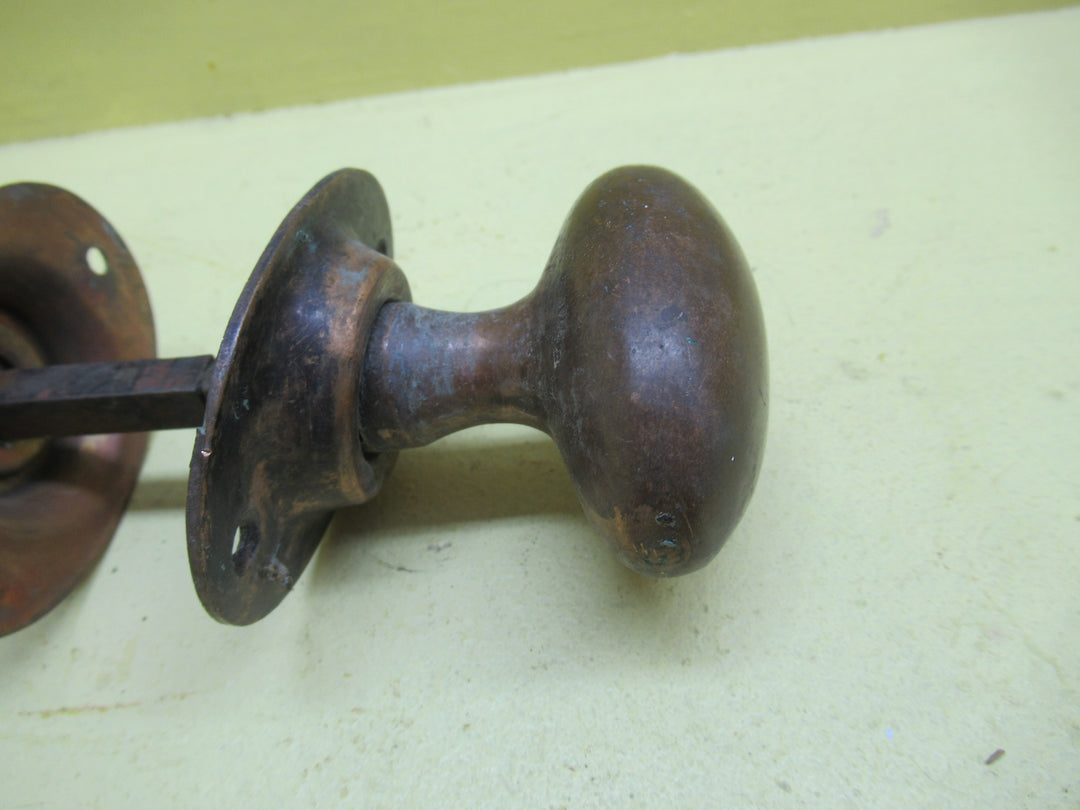 Solid Oval Brass Knob with 1 & 2 Oval Rosse Plates 45-98W x 60H/Plates 73L x 48W