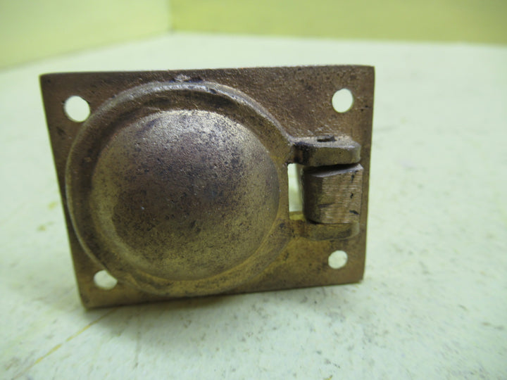 Small Rectangle Brass Flush Ring Pull 50L x 38W x 15D