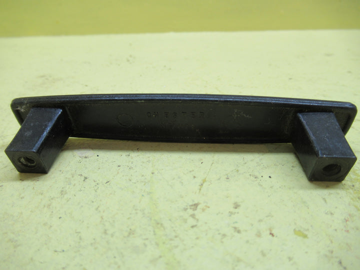 Retro Rounded Rectangle Pull Handles with Abstract Desgin in Antique Copper 100L x 12-17W x 20H