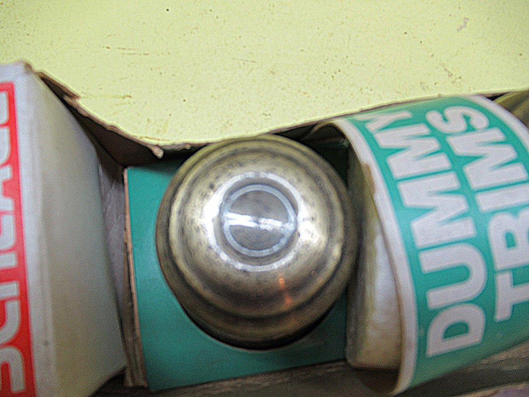Schlage Dummy Knob Handles  - Georgain in Satin Brass with Rib Detail 50Dia x 45H /Rose 60Dia