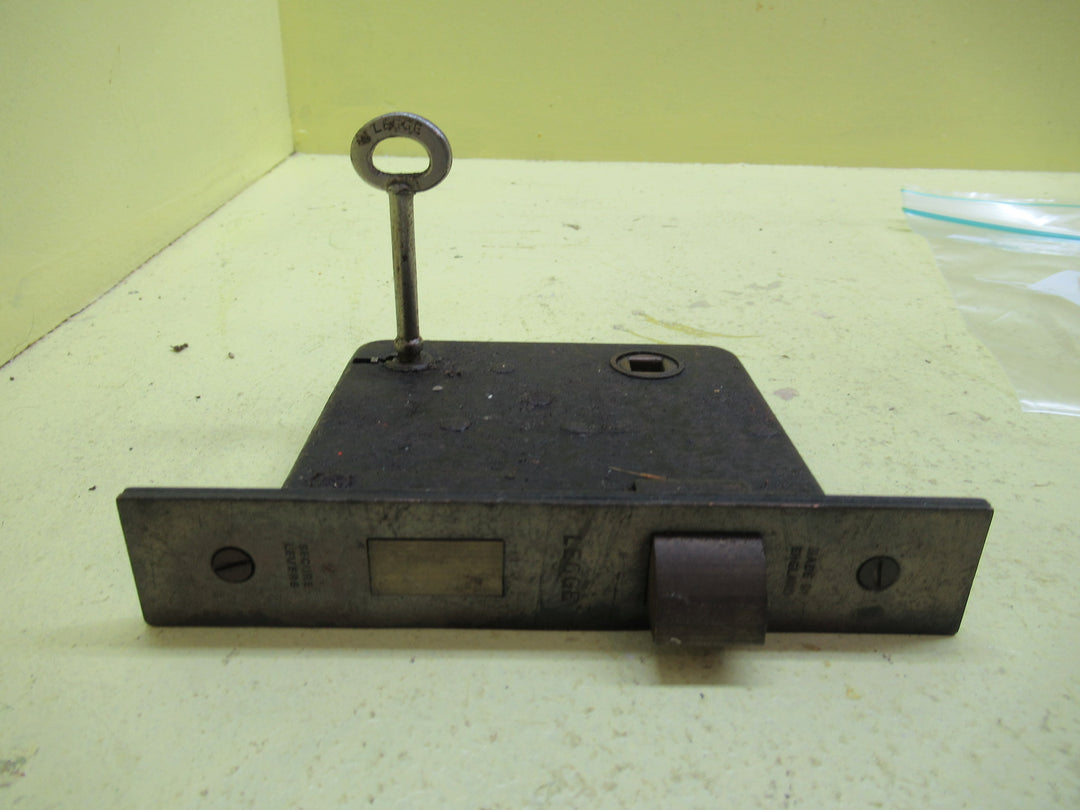 Vintage Legge Secure Lever Mortice Lock with Key 140L x 25W/Body 100H x 90D x 10W