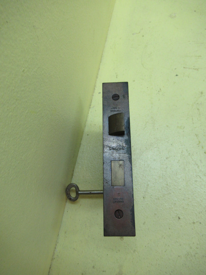 Vintage Legge Secure Lever Mortice Lock with Key 140L x 25W/Body 100H x 90D x 10W