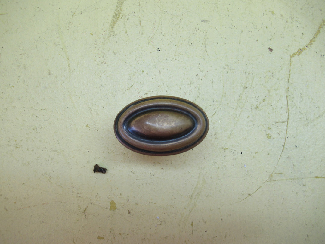 Oval Anatique Brass with Oval within Oval Detail Knob 64H x 40W x 50L