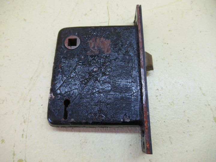 Vintage Sloped Rectangle Plate with Knob Handle and Mortice Lock 230L x 67W x 8D/Knob 60H x 45Dia