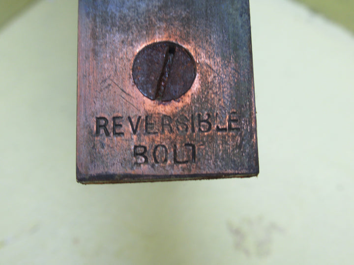 Vintage Sloped Rectangle Plate with Knob Handle and Mortice Lock 230L x 67W x 8D/Knob 60H x 45Dia