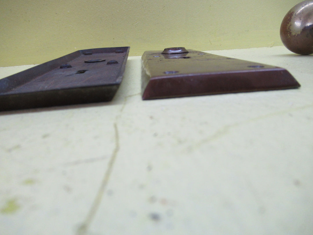 Vintage Sloped Rectangle Plate with Knob Handle and Mortice Lock 230L x 67W x 8D/Knob 60H x 45Dia