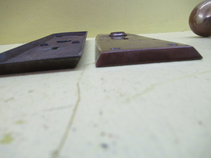 Vintage Sloped Rectangle Plate with Knob Handle and Mortice Lock 230L x 67W x 8D/Knob 60H x 45Dia