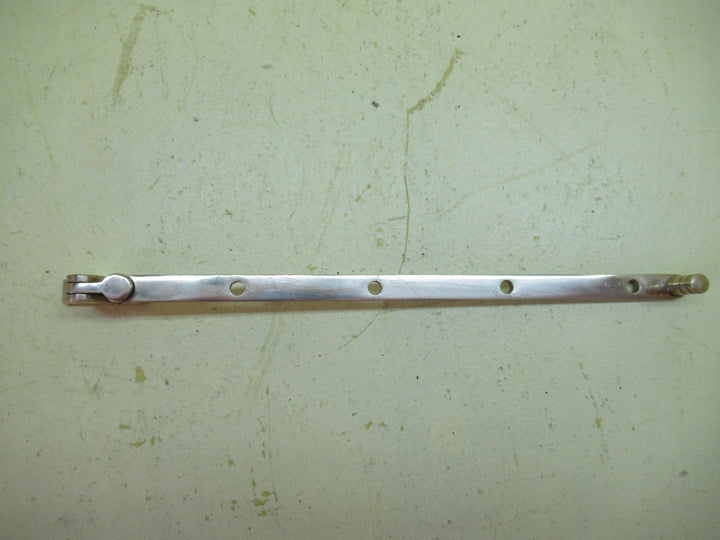 Polished Brass Ribbed End Casement Stays with Rectangle Plate 325L x 13W