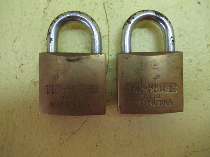 TWI - Rhomb 264 Brass & Steel Padlock(No Keys) 60Hn x 30W x 16D