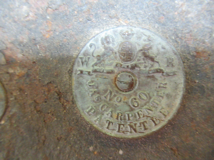 Antique Carpenter No. 60 door Rim Box Lock Patentee Civil War Confederate area 118H x 151W x 18D