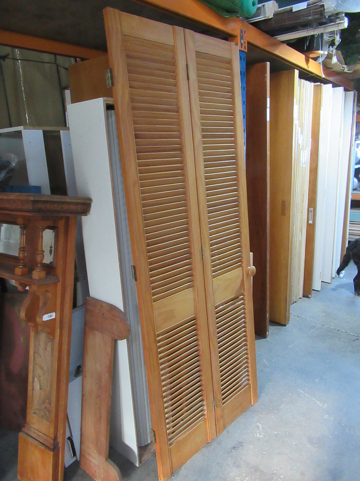 Natural Timber Louvre Bifold Door 380-760W x 1980H