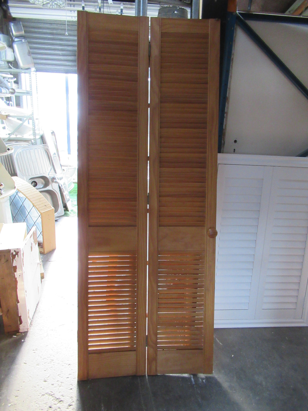 Natural Timber Louvre Bifold Door 380-760W x 1980H