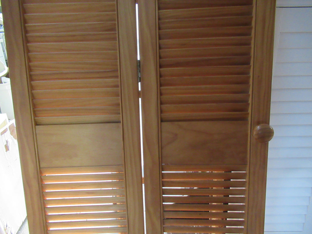 Natural Timber Louvre Bifold Door 380-760W x 1980H