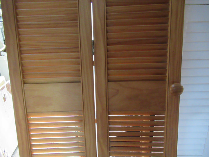 Natural Timber Louvre Bifold Door 380-760W x 1980H