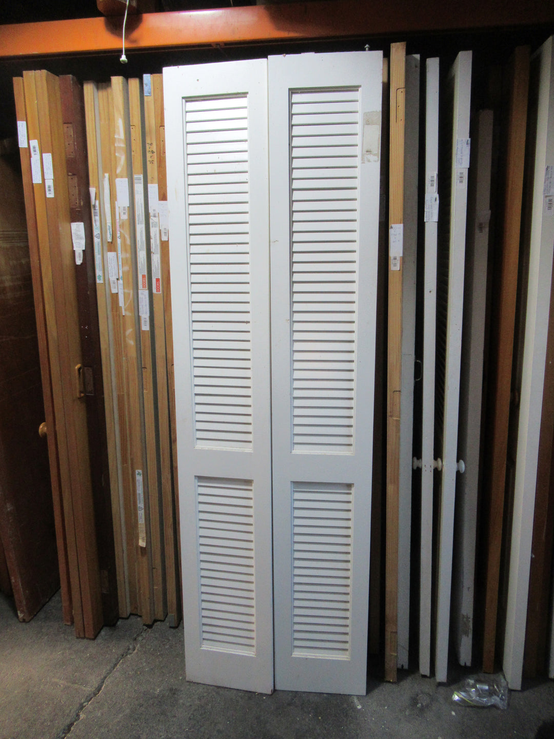 2 Panel Paint Finished  Lourve French Doors 1980H x 302-610W x 30D
