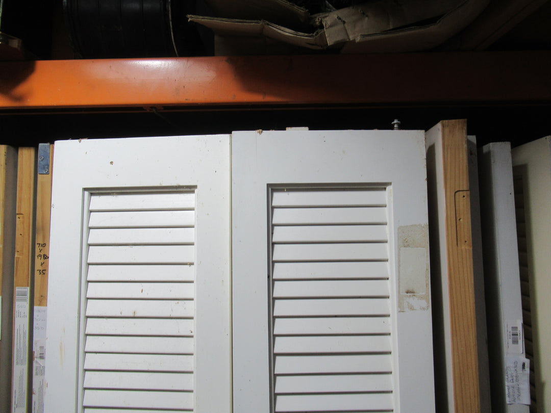 2 Panel Paint Finished  Lourve French Doors 1980H x 302-610W x 30D