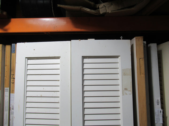 2 Panel Paint Finished  Lourve French Doors 1980H x 302-610W x 30D