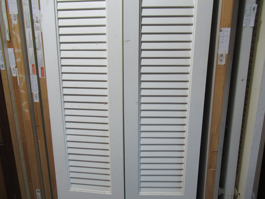 2 Panel Paint Finished  Lourve French Doors 1980H x 302-610W x 30D