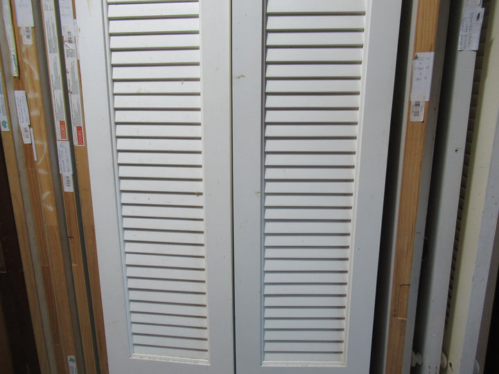 2 Panel Paint Finished  Lourve French Doors 1980H x 302-610W x 30D