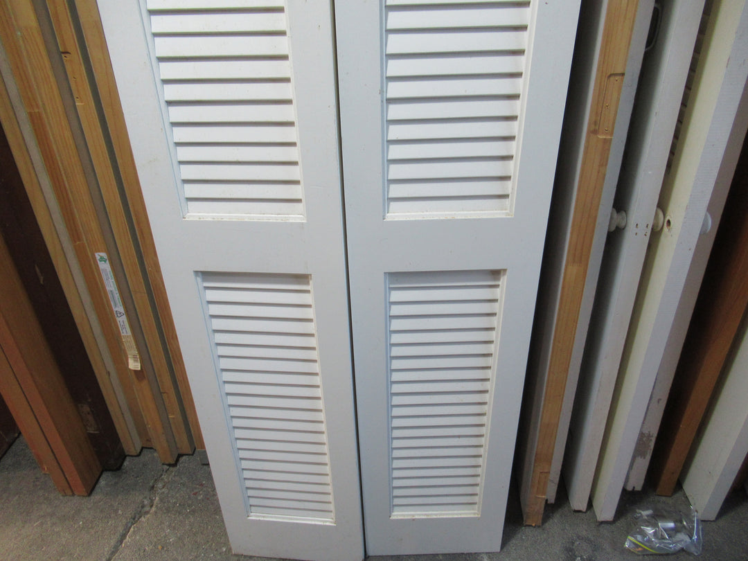 2 Panel Paint Finished  Lourve French Doors 1980H x 302-610W x 30D