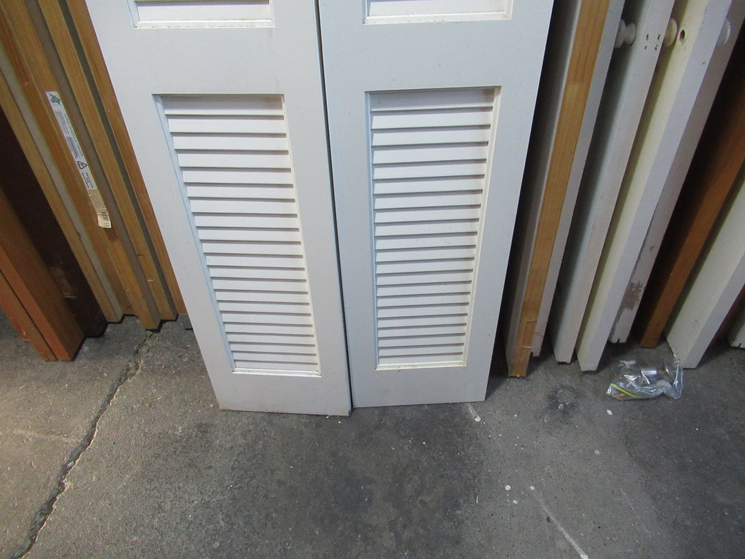 2 Panel Paint Finished  Lourve French Doors 1980H x 302-610W x 30D