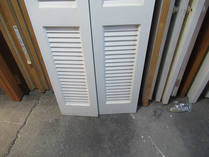 2 Panel Paint Finished  Lourve French Doors 1980H x 302-610W x 30D
